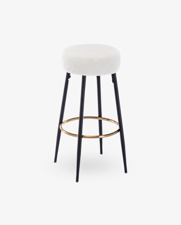 Soft Faux Fur Bar Stools Set of 2 - Image 2