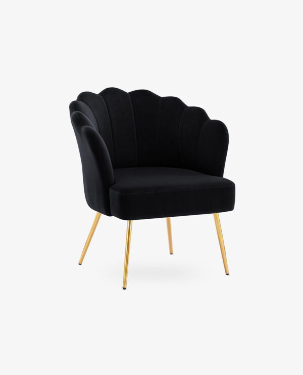 Velvet Accent Chair with Lotus Design - Image 5