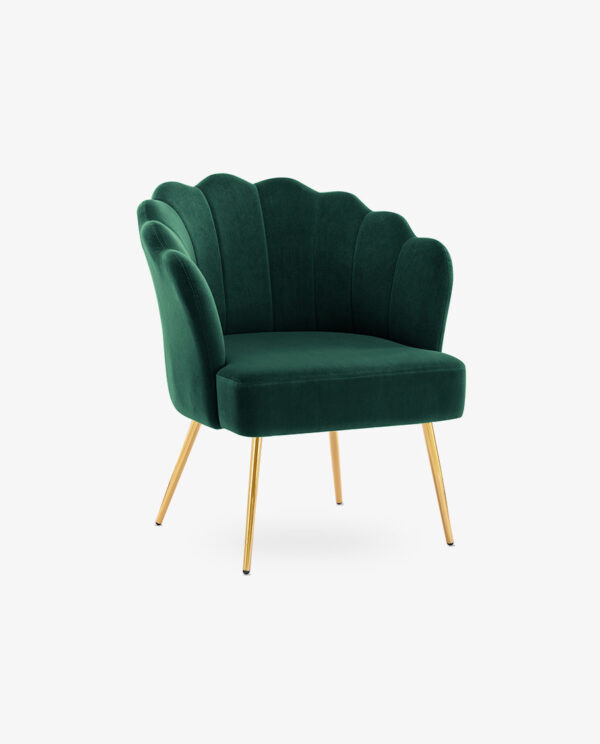 Velvet Accent Chair with Lotus Design - Image 20