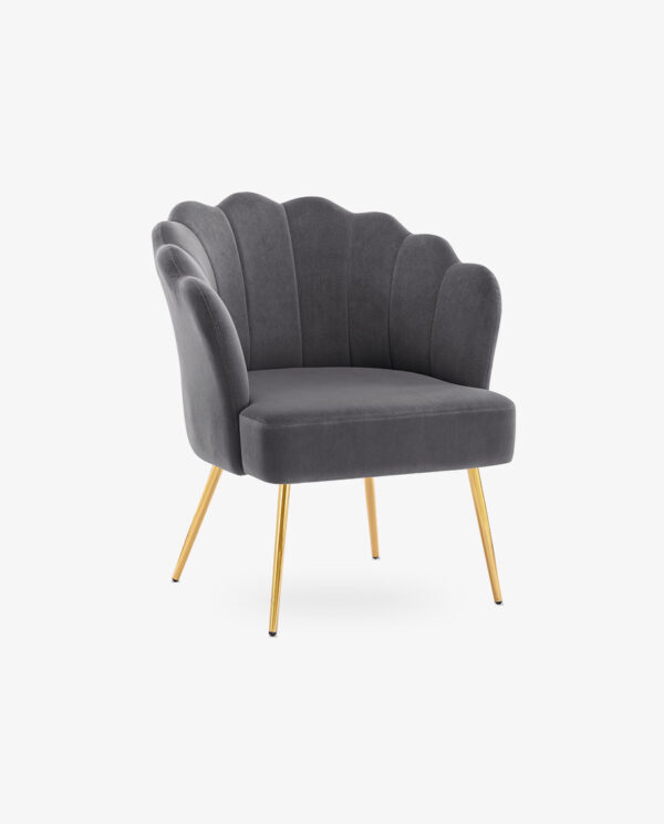 Velvet Accent Chair with Lotus Design - Image 13