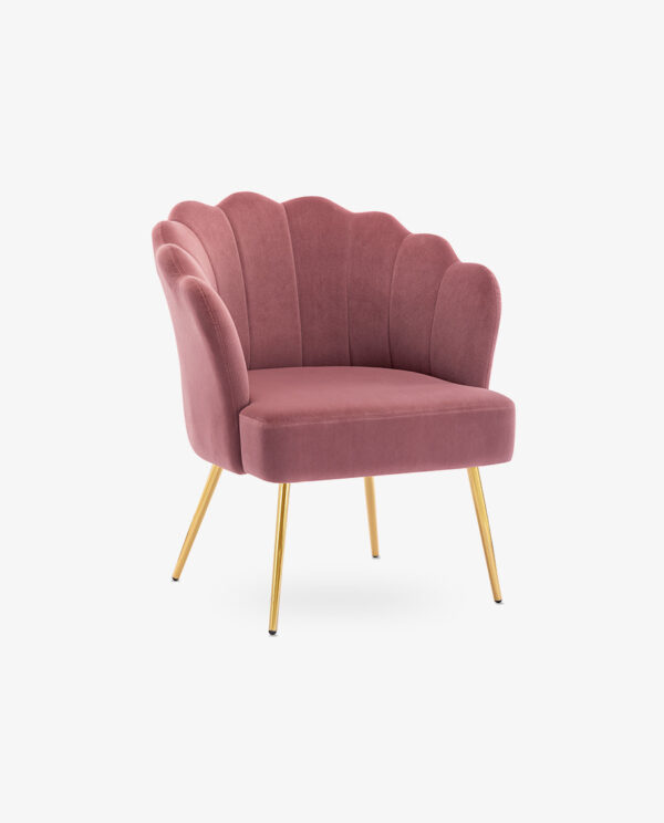Velvet Accent Chair with Lotus Design - Image 11