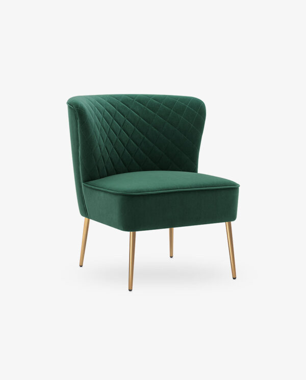 Vintage Velvet Armless Chair - Image 9