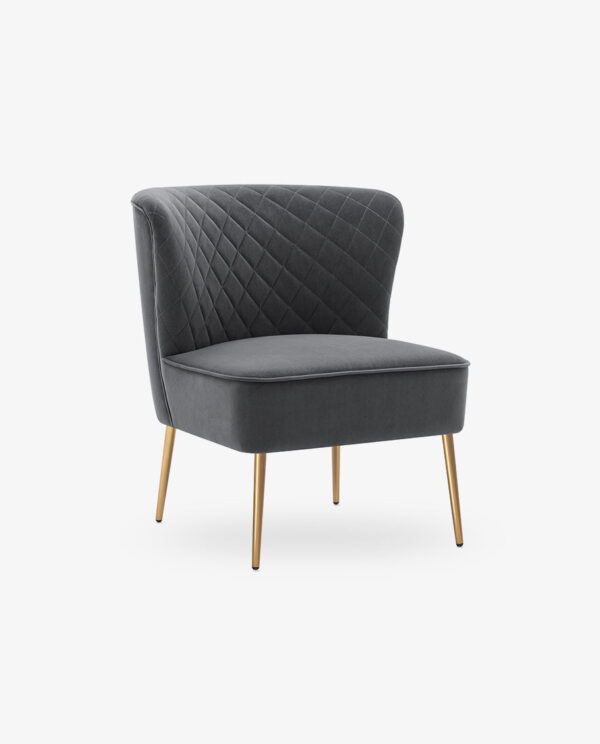 Vintage Velvet Armless Chair - Image 4
