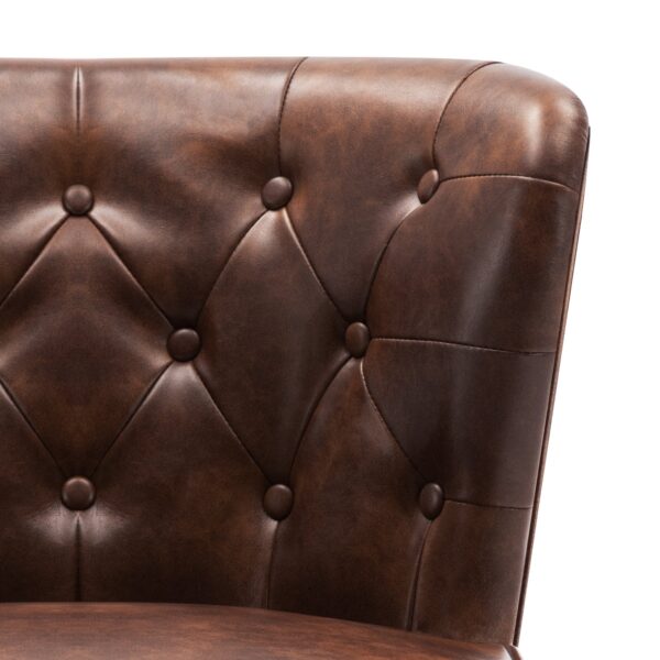Vintage-Inspired Faux Leather Slipper Chair - Image 2