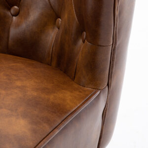 Vintage-Inspired Faux Leather Slipper Chair