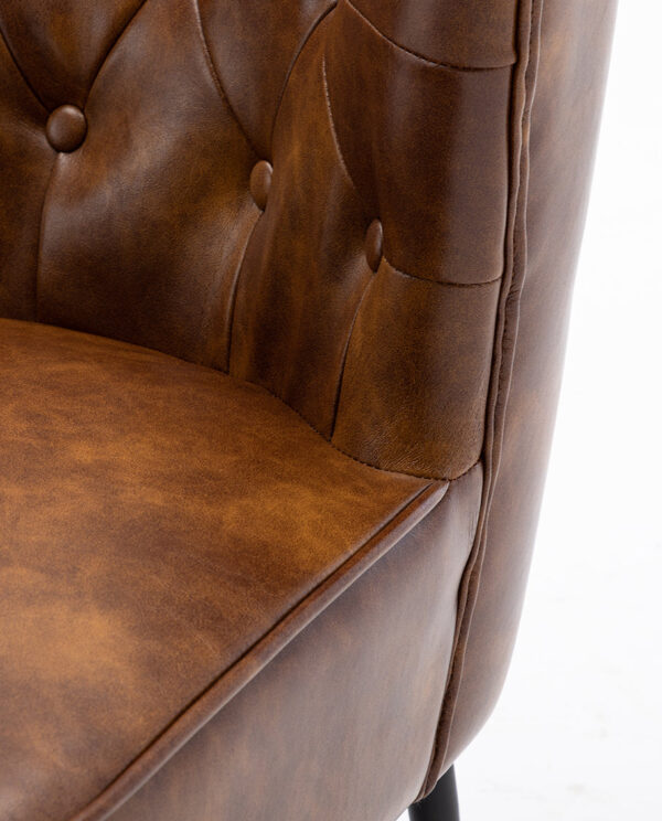Vintage-Inspired Faux Leather Slipper Chair