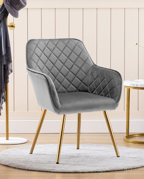 Rhombus Velvet Accent Chair - Image 12