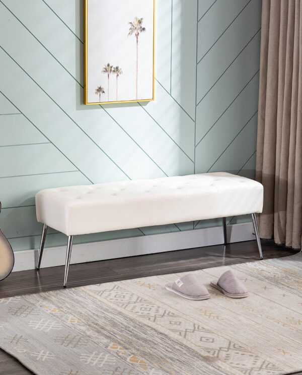 Vintage Upholstered Bedroom Bench - Image 7