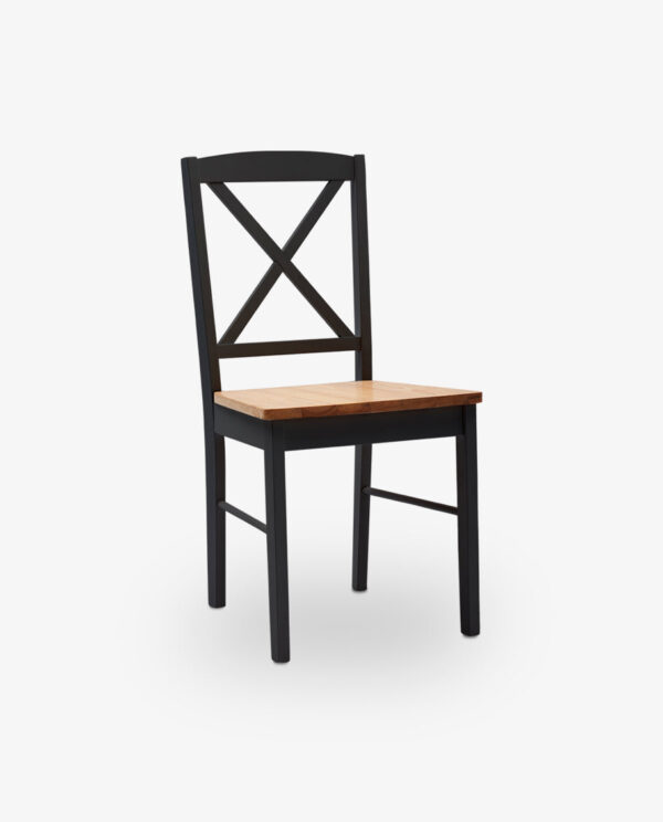 Wooden Cross Back Dining Chairs Set of 2 - Image 9
