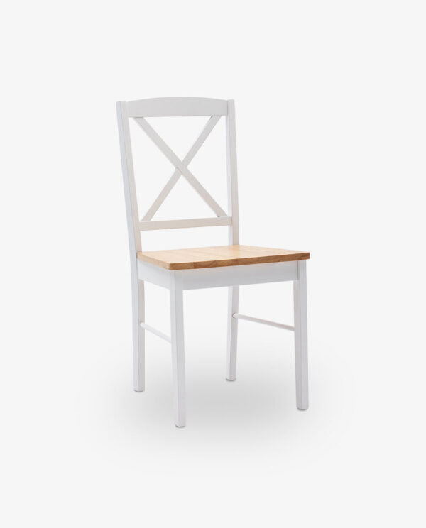 Wooden Cross Back Dining Chairs Set of 2 - Image 3