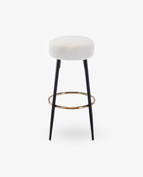 Soft Faux Fur Bar Stools Set of 2 - Image 4