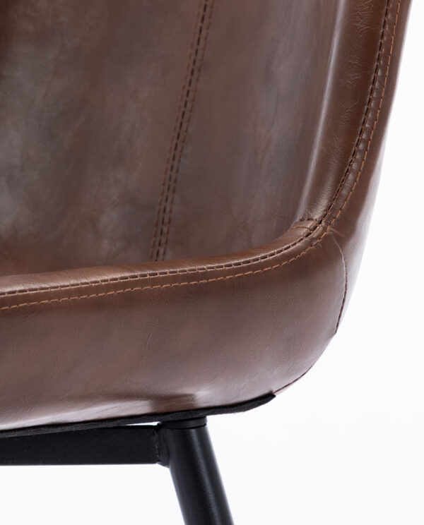 Vintage-Inspired Faux Leather Counter Stools Set of 2 - Image 9