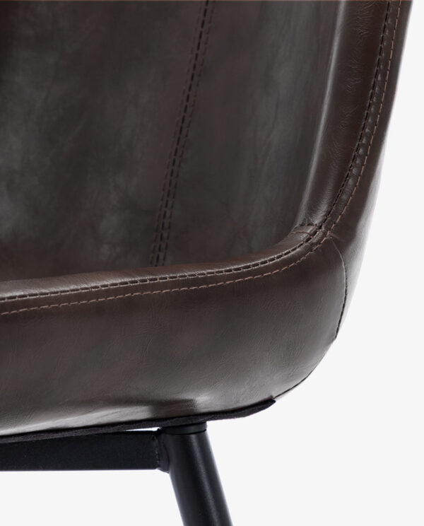 Vintage-Inspired Faux Leather Counter Stools Set of 2 - Image 4