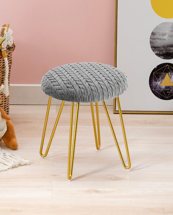 Leisure Quilting Ottoman Vanity Stool - Image 3