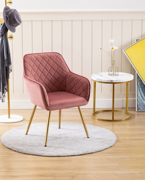Rhombus Velvet Accent Chair - Image 19