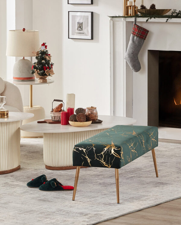 Velvet Bedroom Bench - Image 5