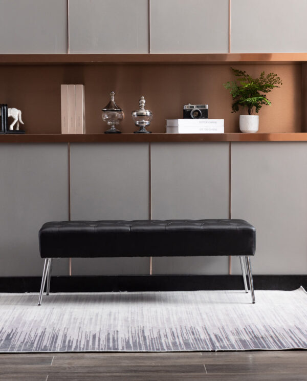 Vintage Upholstered Bedroom Bench - Image 2