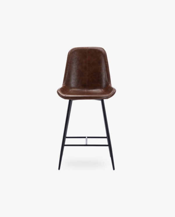 Vintage-Inspired Faux Leather Counter Stools Set of 2 - Image 8