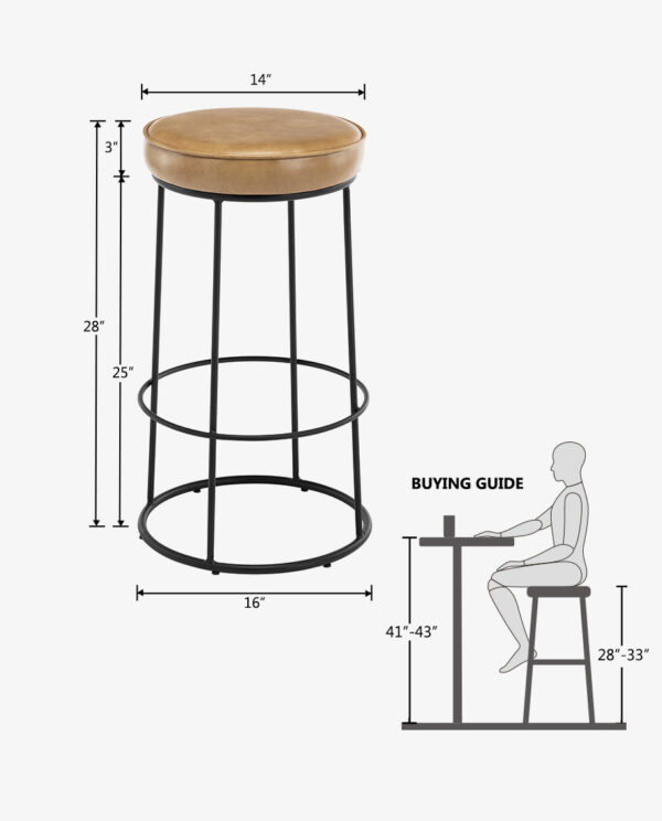 Circular Bar Stools Set of 2 - Image 3