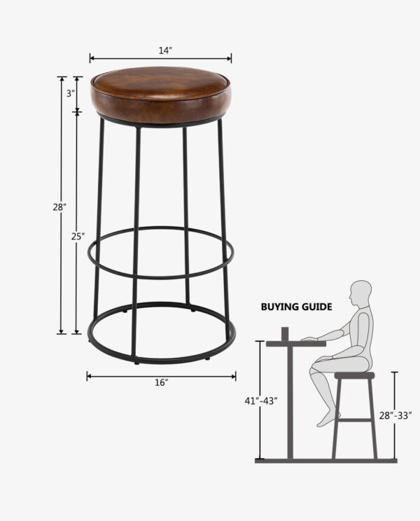 Circular Bar Stools Set of 2 - Image 6