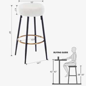 Soft Faux Fur Bar Stools Set of 2