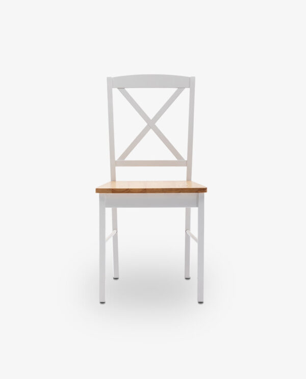 Wooden Cross Back Dining Chairs Set of 2 - Image 7