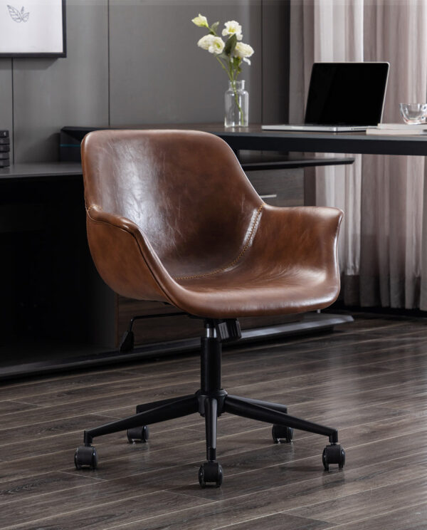 Wax Oiled Leather Task Chair - Image 3