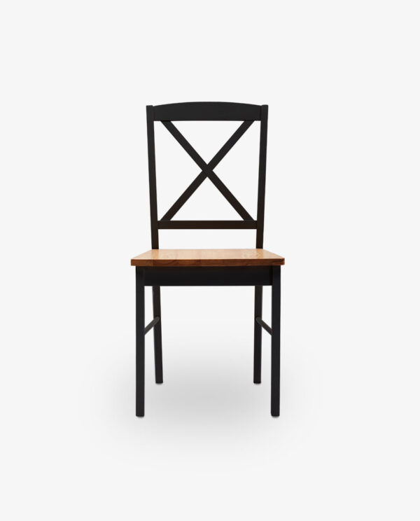 Wooden Cross Back Dining Chairs Set of 2 - Image 5