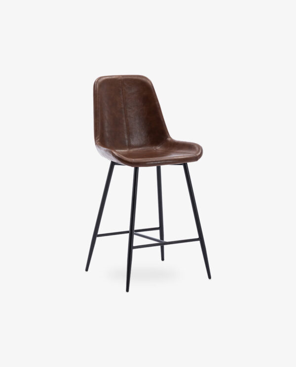 Vintage-Inspired Faux Leather Counter Stools Set of 2