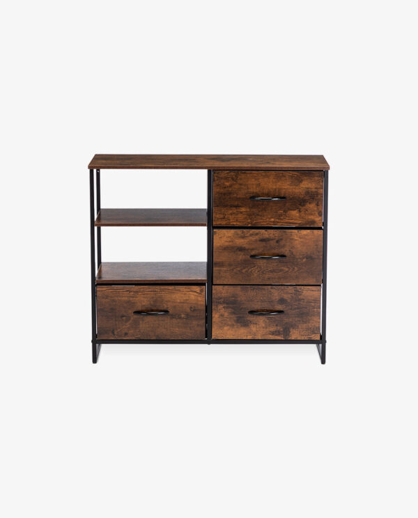 Western Style 4 Drawer Combo Dresser