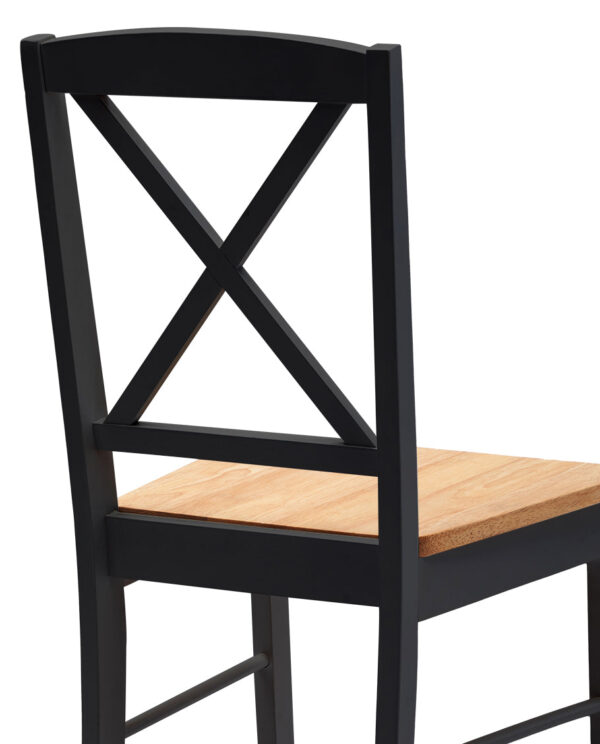 Wooden Cross Back Dining Chairs Set of 2 - Image 4