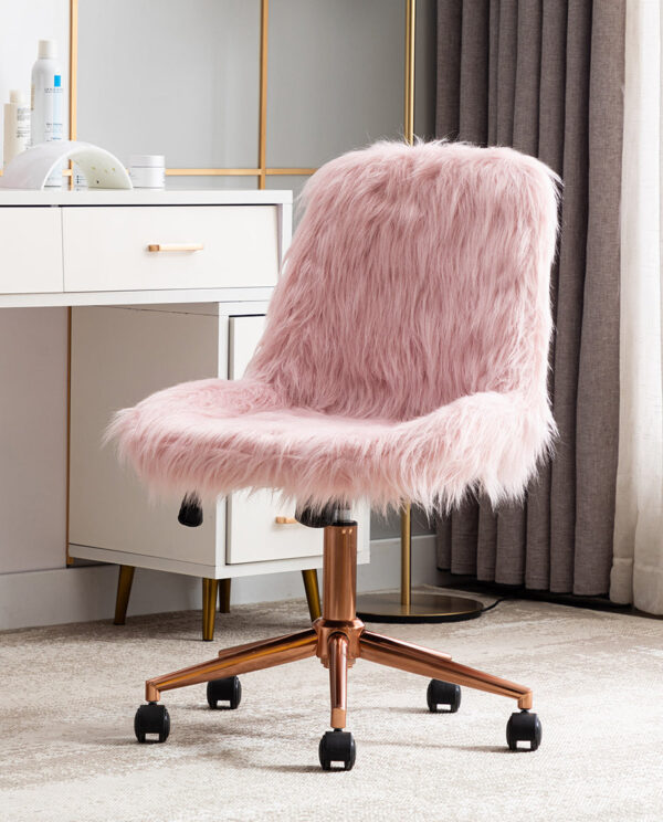 Fluffy Faux Fur Desk Chair - Image 2
