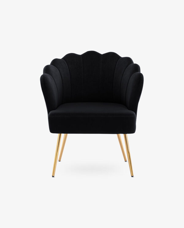 Velvet Accent Chair with Lotus Design - Image 6