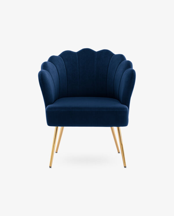 Velvet Accent Chair with Lotus Design - Image 18