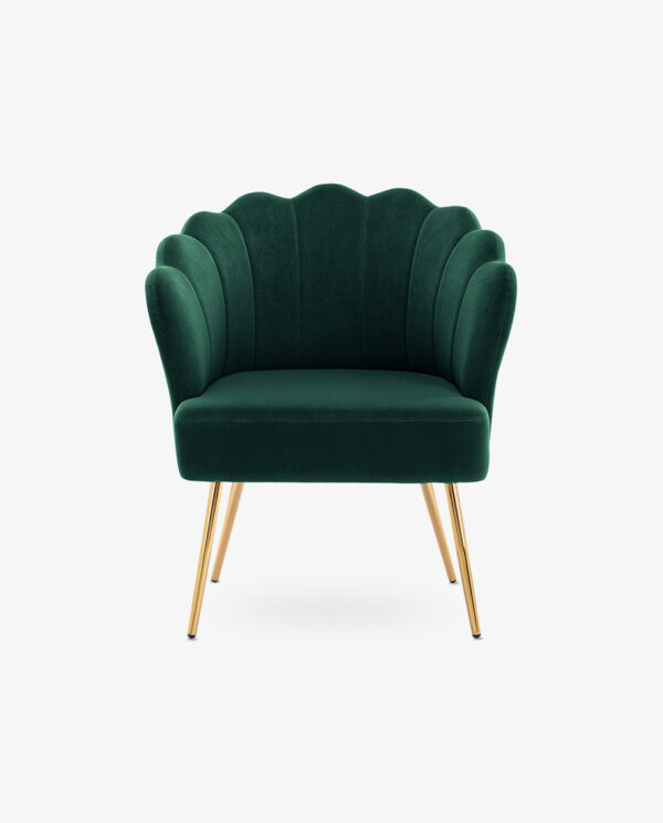 Velvet Accent Chair with Lotus Design - Image 19
