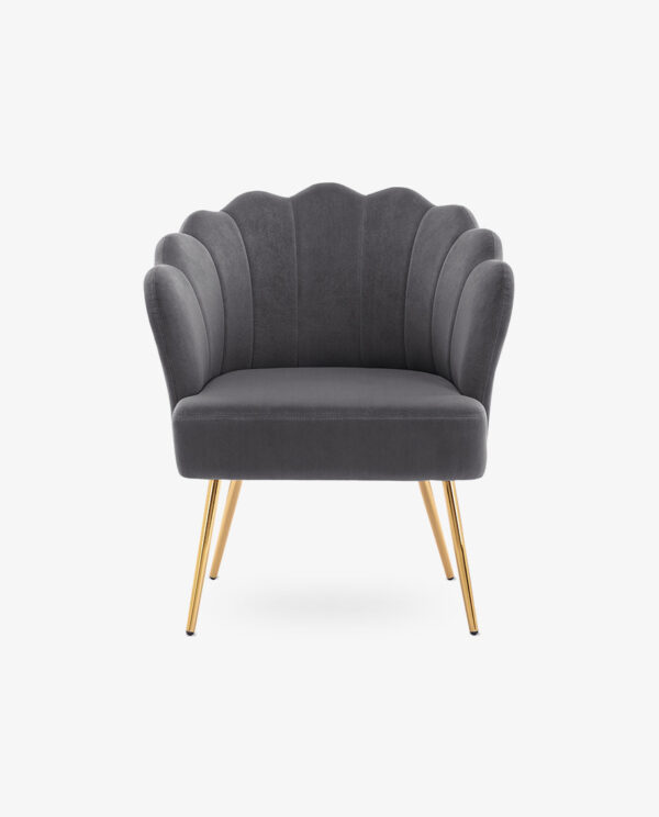 Velvet Accent Chair with Lotus Design - Image 16