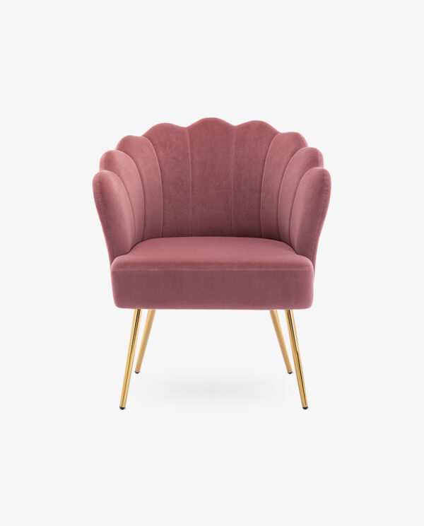 Velvet Accent Chair with Lotus Design - Image 12