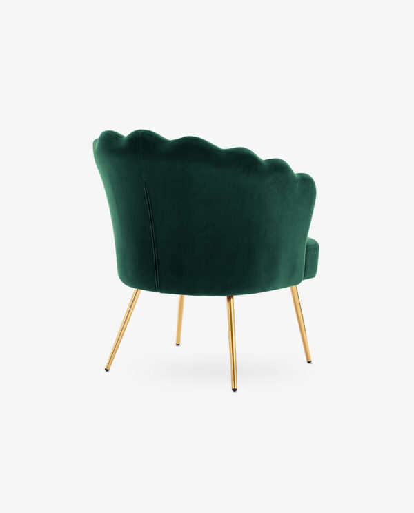 Velvet Accent Chair with Lotus Design - Image 2