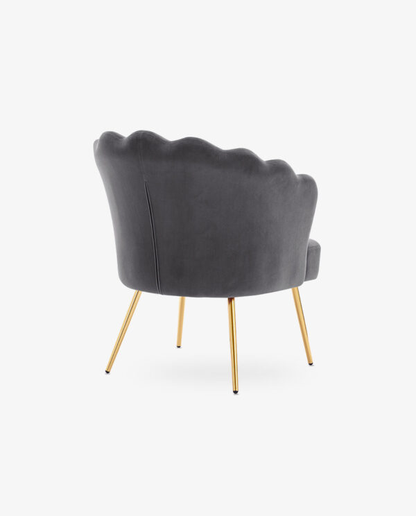Velvet Accent Chair with Lotus Design