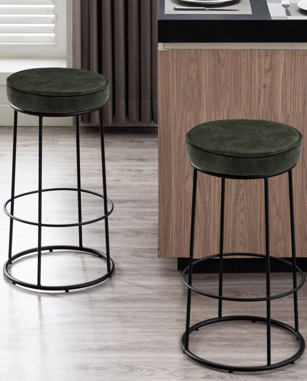 Round Bar Stools Set of 2 - Image 4